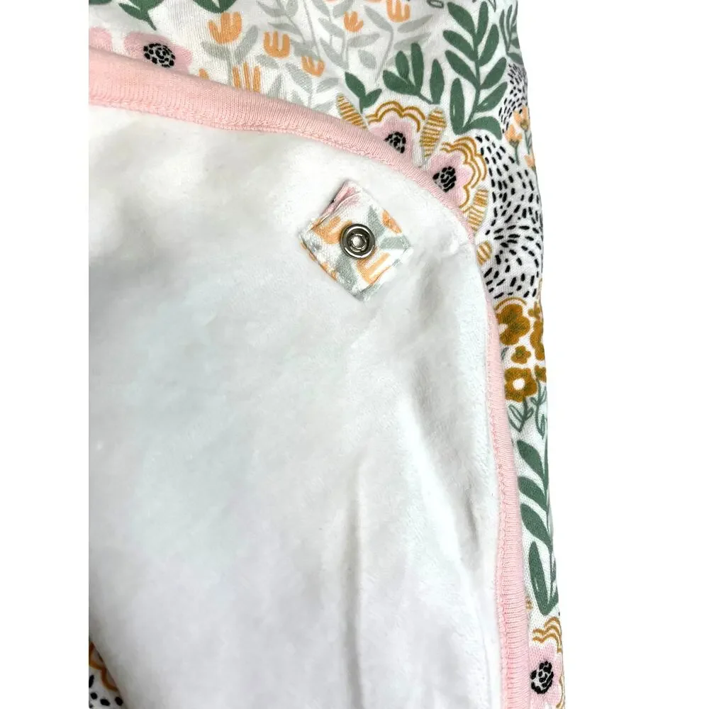 Nordstrom COTTON WRAP BABY BUNTING | NWT | White Pink Wildflowers Print - Picture 8 of 11